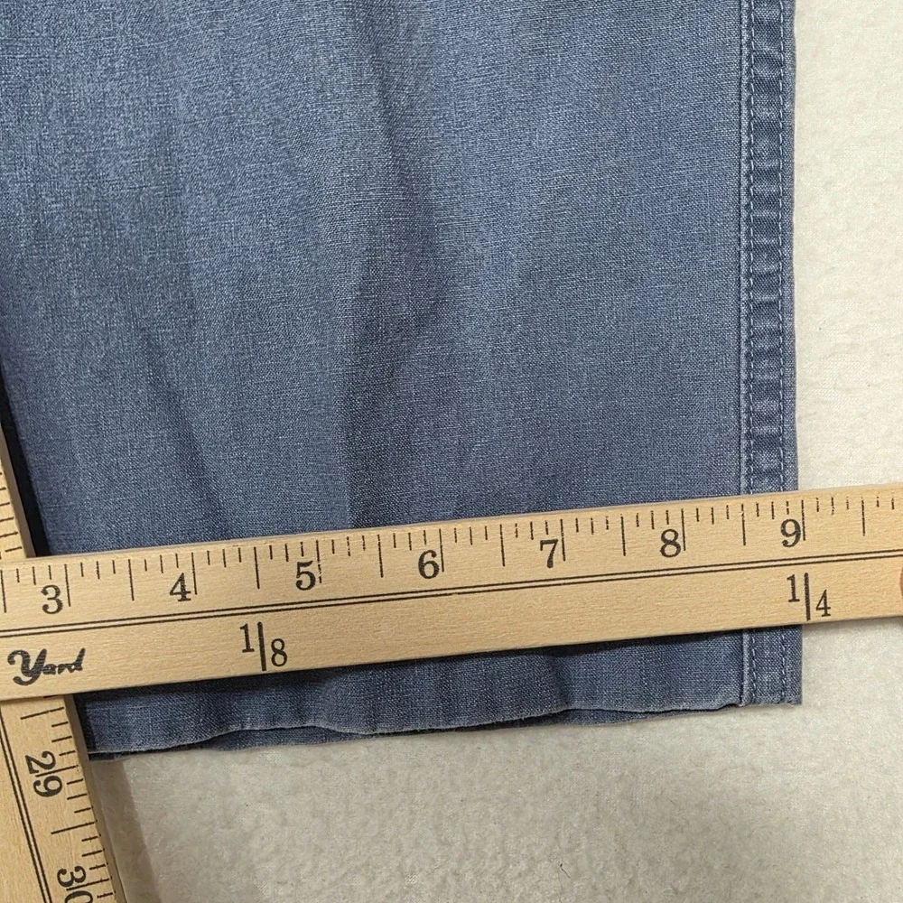 LL Bean Comfort Waist Cargo Pants Mens 38x30 Blue 100% Cotton Elastic Side